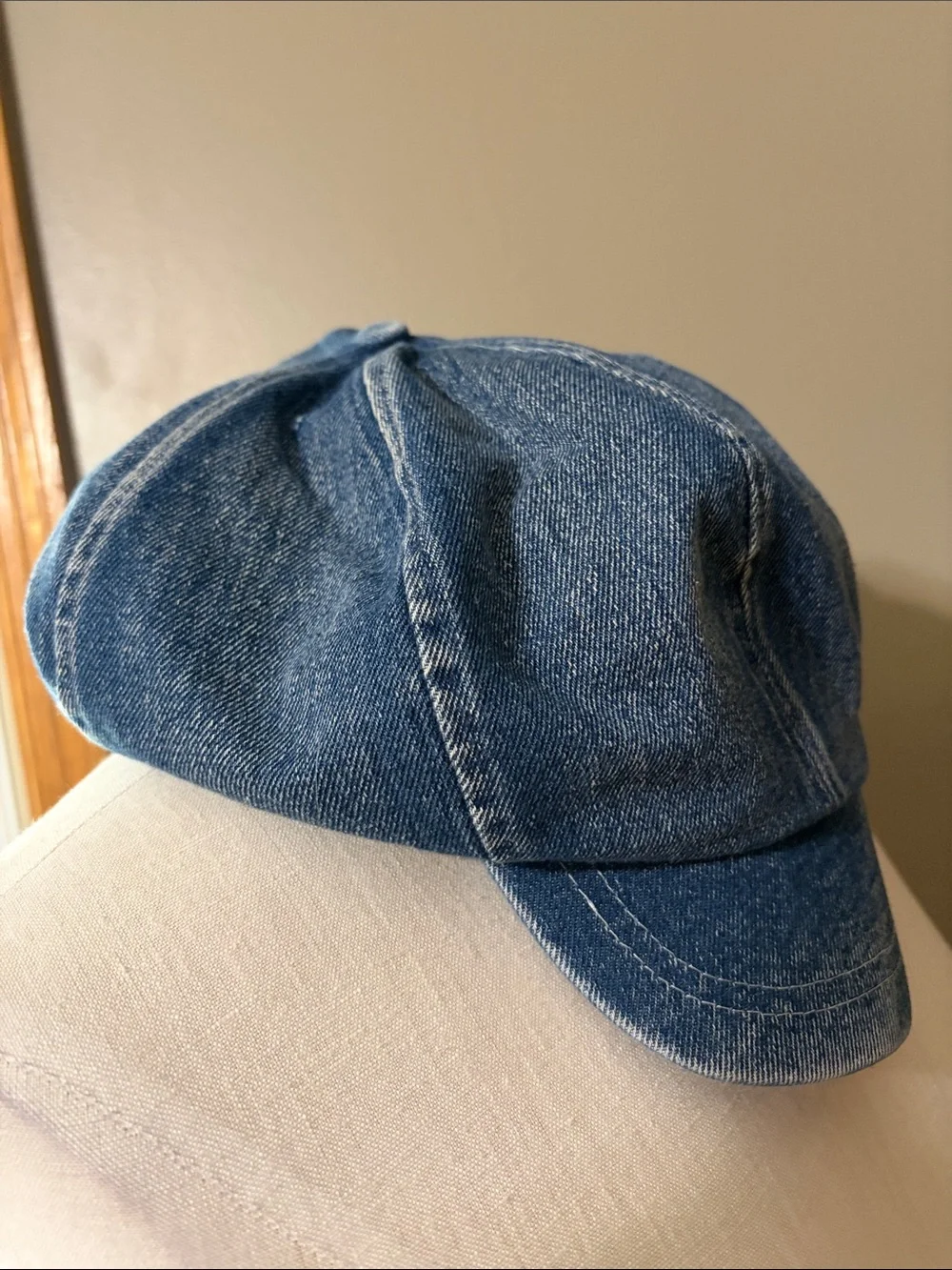 Cara Park Denim Newsboy Cap